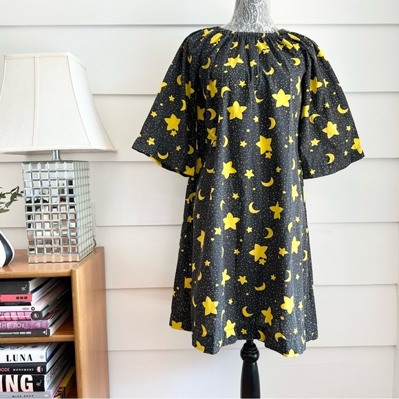 Vintage Star Print A-Line Dress Nightgown Dress - Picture 2 of 8